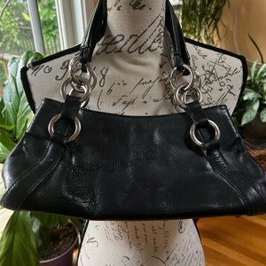 ALFANI Leather black shoulder bag